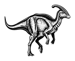 parasaurolophus hadrosaur dinosaur vector illustration © Camel