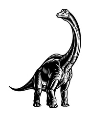 brachiosaurus sauropod dinosaur vintage vector art © Camel