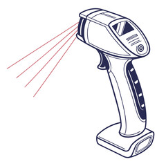 Handheld scanner with red laser beams technology
