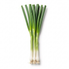 A bunch of fresh green onions, creating a natural and appetizing image,