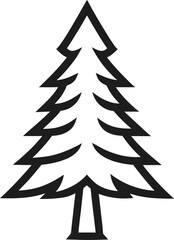 Obraz premium christmas trees line art vector illustration transparent background