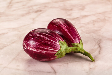 Ripe raw mini violet eggplant