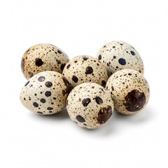 Obraz premium Quail eggs with a speckled shell pattern, creating a natural and appetizing image,