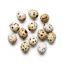 Quail eggs with a speckled shell pattern, creating a natural and appetizing image,