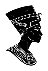 ancient egyptian queen nefertiti profile portrait vector logo icon © Camel