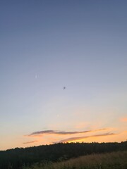 sunset in the mountains in summer