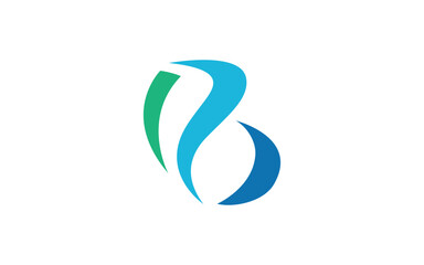 Obraz premium Modern Abstract Letter B Logo Design with Blue and Green Gradient for Business Branding