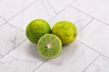 Fresh sour green lime fruit