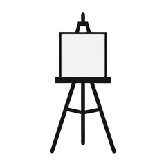 wooden easel with blank canvas