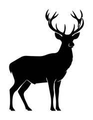 red deer stag silhouette vector illustration
