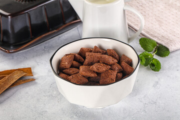 Dry sweet chocolate ceral flakes