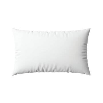 A white rectangular pillow is centered on white or transparent background with soft folds visible on its surface