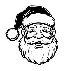 Obraz premium santa claus head vintage christmas vector logo