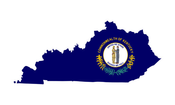 Kentucky state flag map