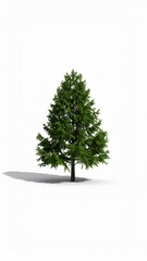 Obraz premium 3D render of pine tree, centered, isolated white background
