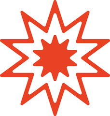 Vibrant Orange Explosion Icon Depicting Energy and Impact.