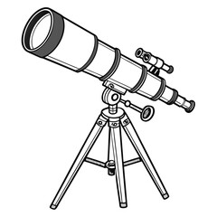 Telescope on tripod with finder scope science astronomy