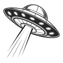 Flying saucer emitting beam alien craft extraterrestrial