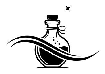 magic potion bottle logo vector icon