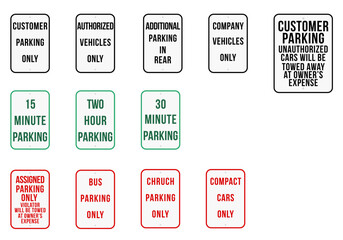 Set Collections parking  warning sign template design vector illustration
