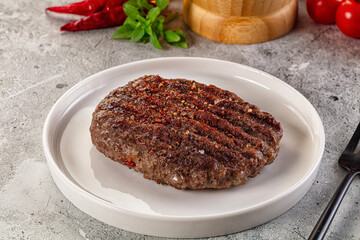 Hot Grilled beef burger cutlet