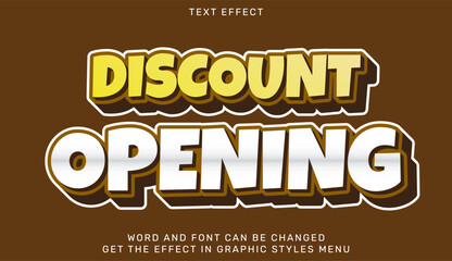 Discount opening text effect in 3d design