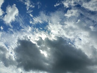 Unusual clouds in sky, Various colored clouds. Unusual and rare. Beauty in nature.	