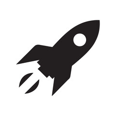 Vector illustration of a rocket icon, a symbol of nature and wildlife, perched on a white background