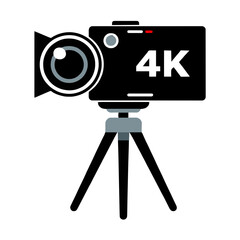 Flat Camera Icon: Video Production & Filming Equipment suitable for concepts related to Camera Angle Icon