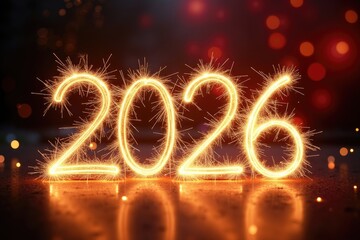 Sparkling 2026 New Years Eve Fireworks Celebration