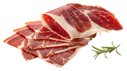 Jamón Ibérico de Bellota isolated on a white background PNG. AI GENERATED