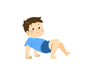 クモのように歩く男の子