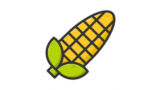 animated corn icon. Perfect for food, allergy, allergen, health, egg, fish, peanut, nutrition, drink, gluten, seafood, allergic, reaction, disease, allergens, ingredient, medicine and immune