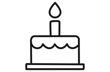 誕生日やクリスマスを祝うケーキアイコン