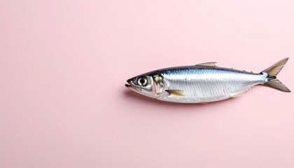 Naklejka premium Minimal Sardine on Pale Background