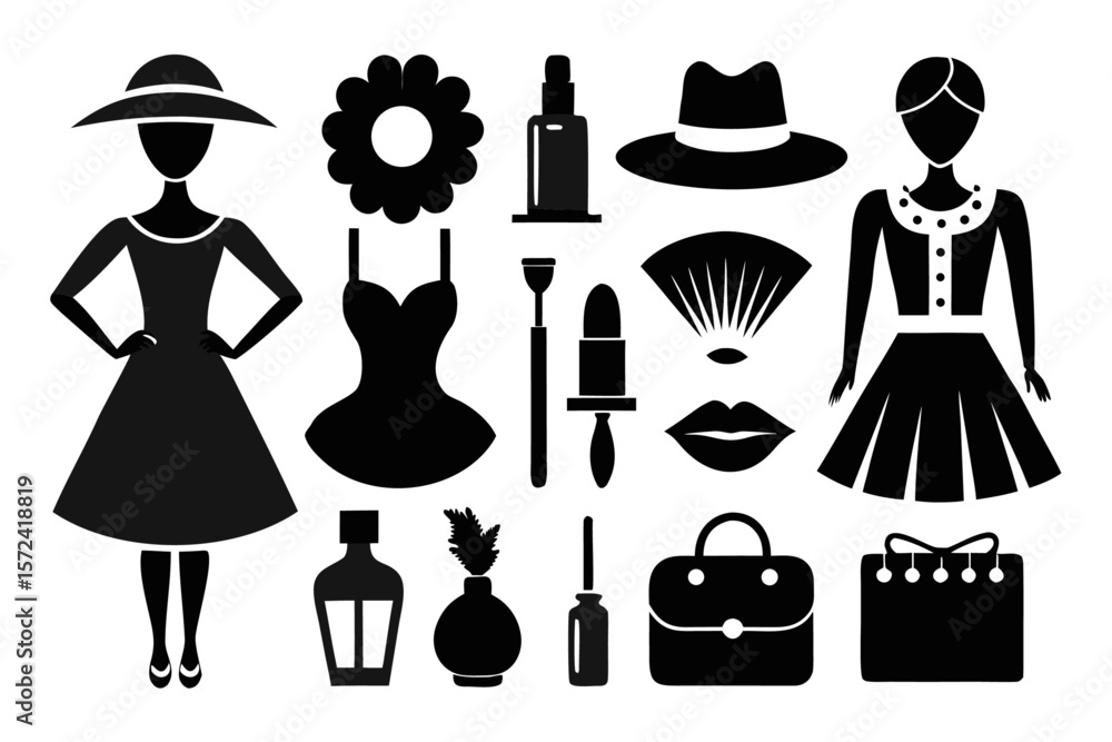 Aufkleber comprehensive collection of essential black and colorful graphic elements for fashion beauty and use