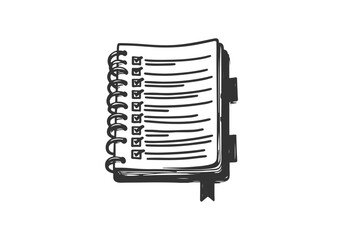Notebook hand drawn vector illustration