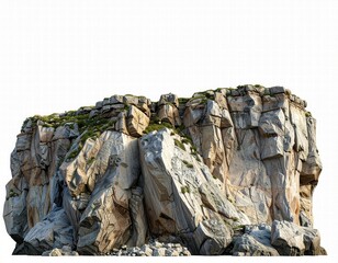 a 3D render of cliff, centered, isolated white background 