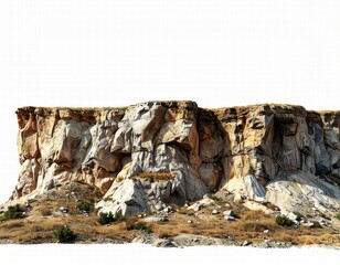 a 3D render of cliff, centered, isolated white background 