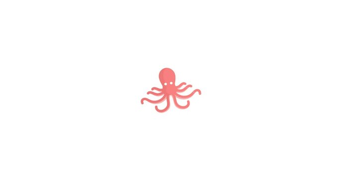 Animated icon of an octopus, symbolizing intelligence, mystery, and ocean life. Perfect for marine projects, underwater themes, seafood industry, aquarium graphics, and educational content about sea c
