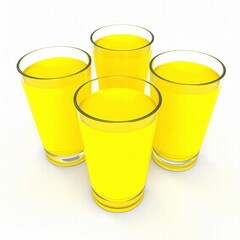 a 3D render of lemonade, centered, isolated white background 