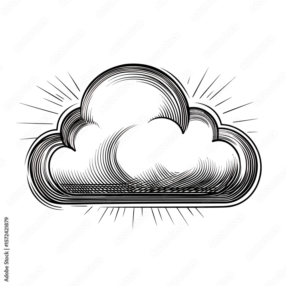 Poster cloud computing concept icon: a vector illustration symbolizing internet technology and network comm
