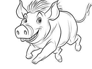 Cute cartoon farm animals: vector illustration of a funny bull, cow, and pink piglet