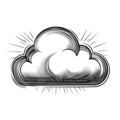 Cloud computing concept icon: a vector illustration symbolizing internet technology and network communication