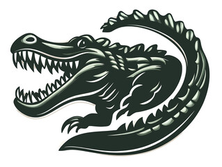 Black dragon head tattoo vector illustration, a powerful tribal animal design symbol
