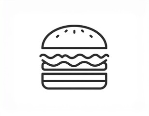 Minimal burger icon in flat vector style, clean lines, no gradients, suitable for app or web design.