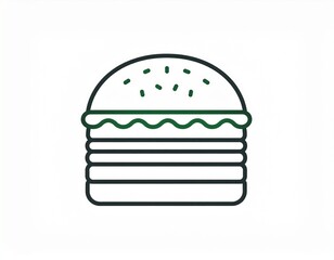 Minimal burger icon in flat vector style, clean lines, no gradients, suitable for app or web design.