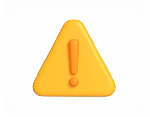 warning sign 3d rendering isolated on white background cartoon plastic style icon