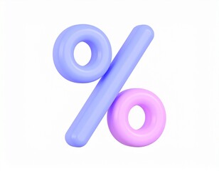 discount voucher percent 3d rendering isolated on white background cartoon plastic style icon