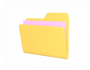 folder file 3d rendering isolated on white background cartoon plastic style icon